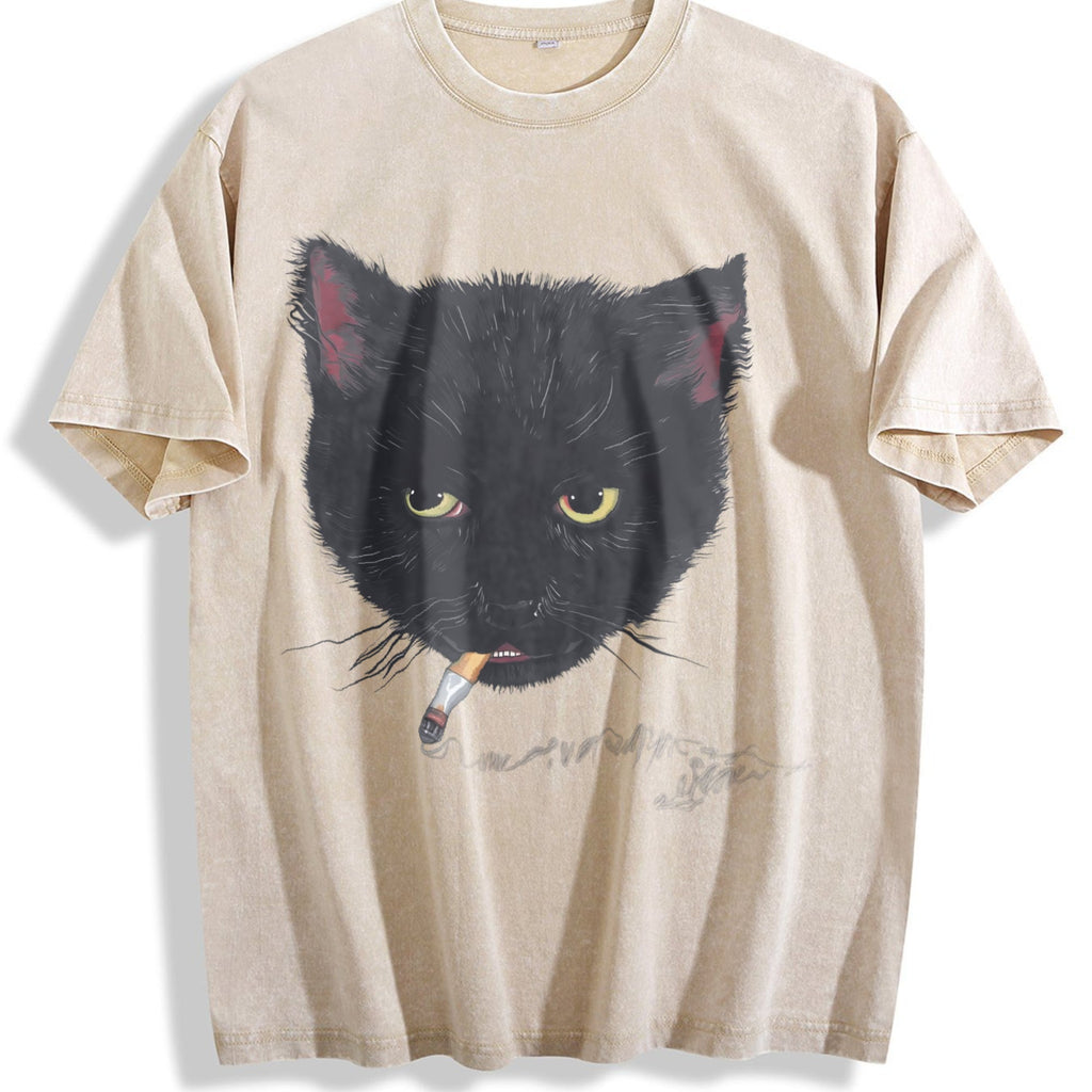 Y2K Smocking Cat Vintage Washed T-Shirt product image 1