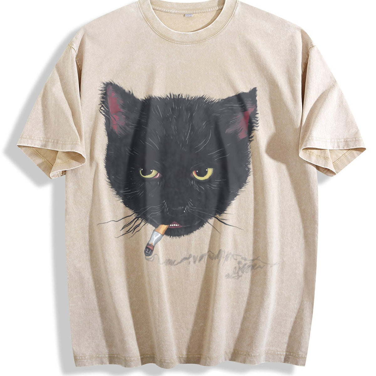 Y2K Smocking Cat Vintage Washed T-Shirt product image 1