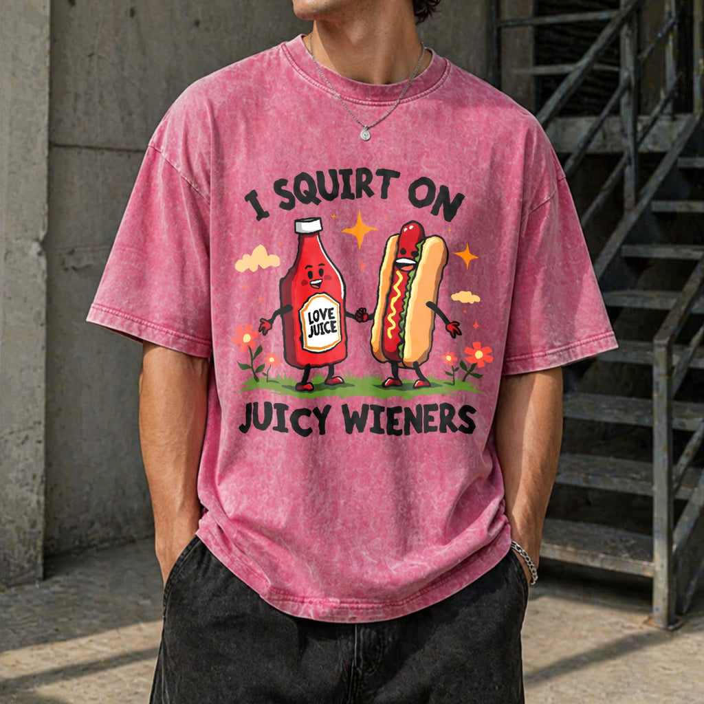 I Squirt On Juicy Wieners Vintage Washed T-Shirt product image 7