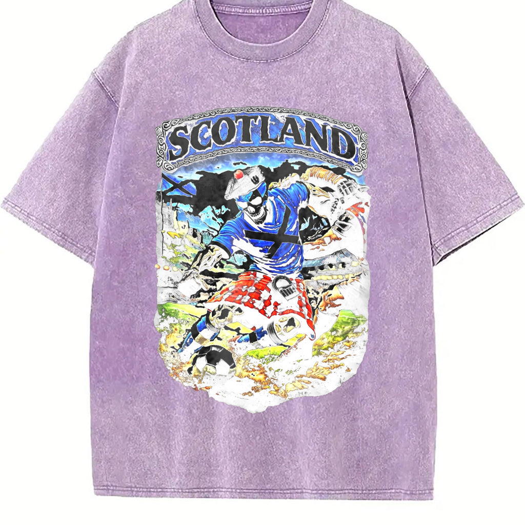 Scotland Skeleton Tartan Kilt Football Tank Vintage Washed product image 6