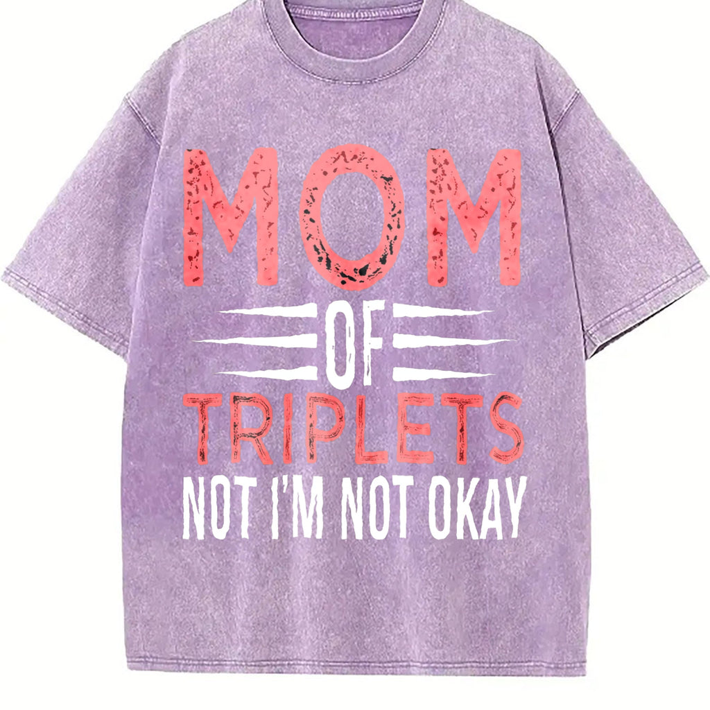 Mother Of Triplets Vintage Washed T-Shirt product image 6