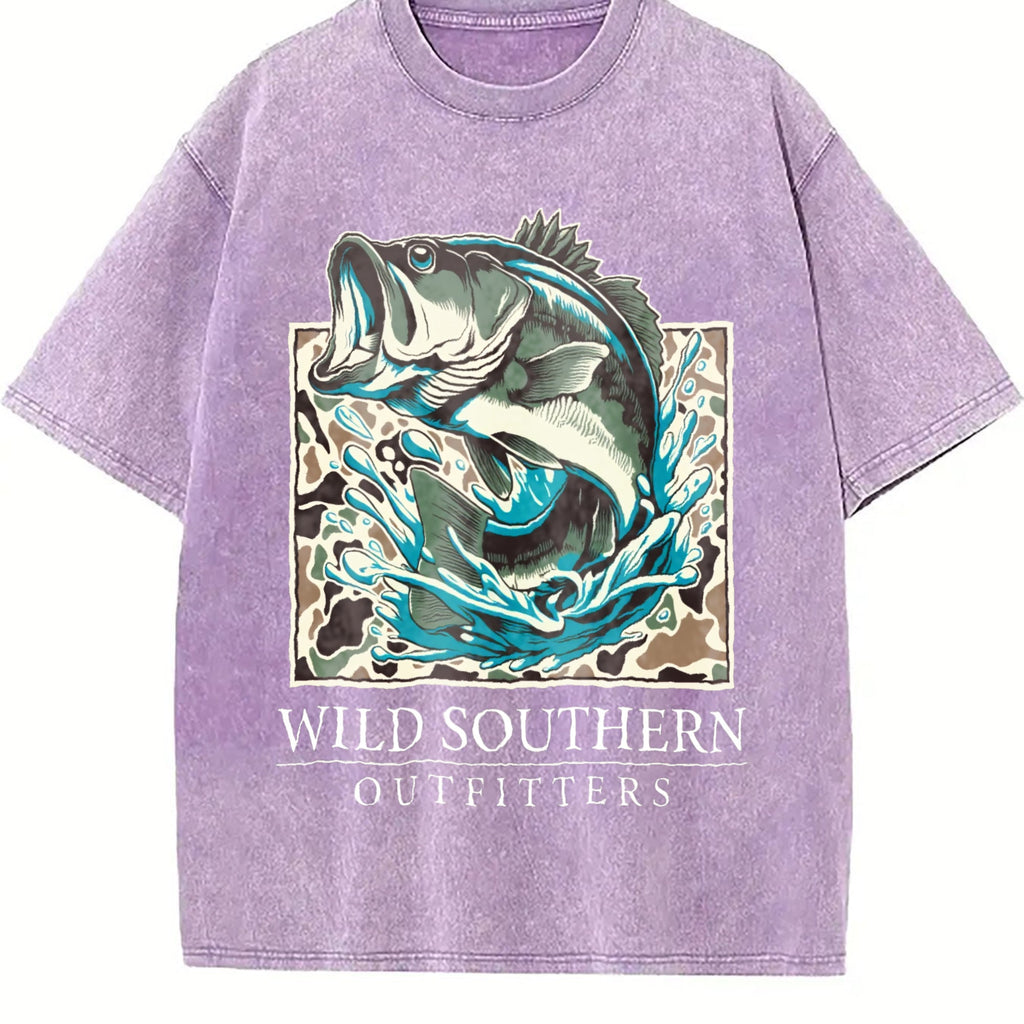Fishing Bass Vintage Washed T-Shirt product image 6