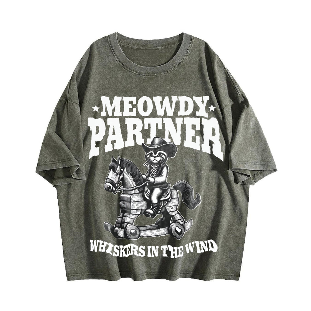 Meowdy Partner Whiskers In The Wind Vintage Washed T-Shirt product image 4