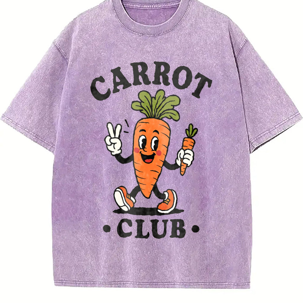 Carrot Club Funny Veggie Lover Cartoon Vintage Washed product image 6
