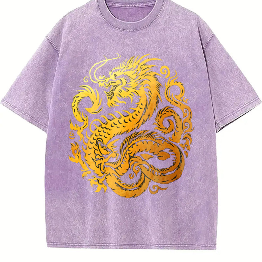 Gold Chinese Dragon 90s Vintage Washed T-Shirt product image 6