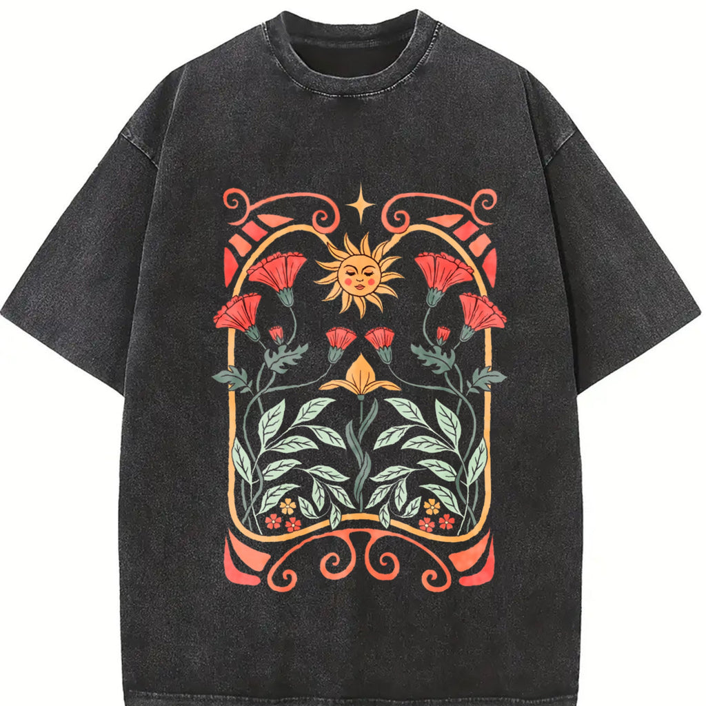 Boho Wildflowers Vintage Washed T-Shirt product image 2