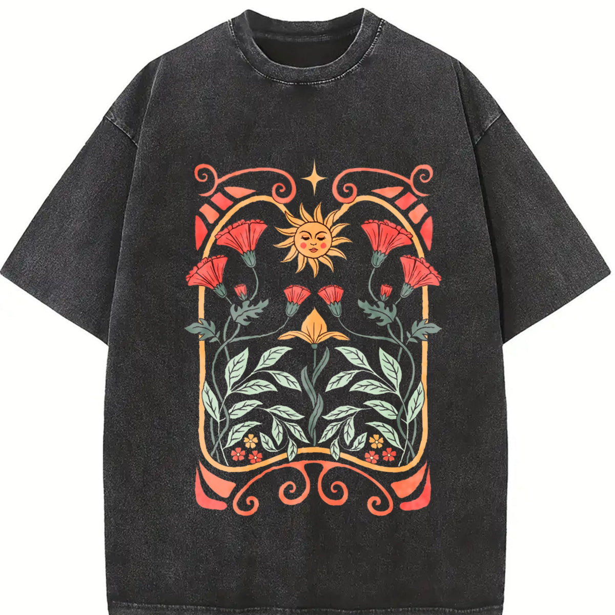 Boho Wildflowers Vintage Washed T-Shirt product image 2