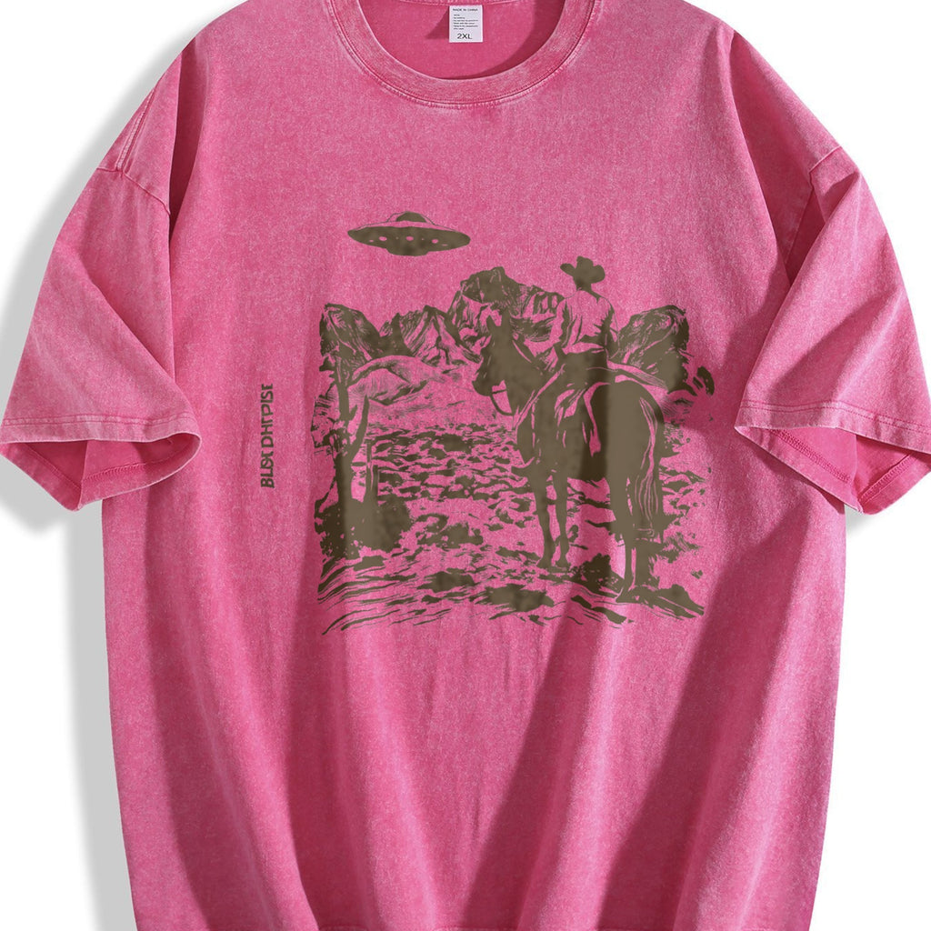 Western Cowboy UFO Vintage Washed T-Shirt product image 7