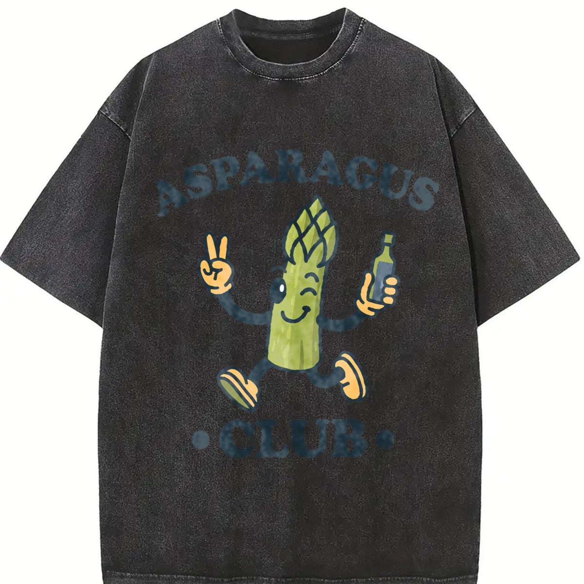 Asparagus Club Funny Veggie Lover Cartoon Vintage Washed product image 2