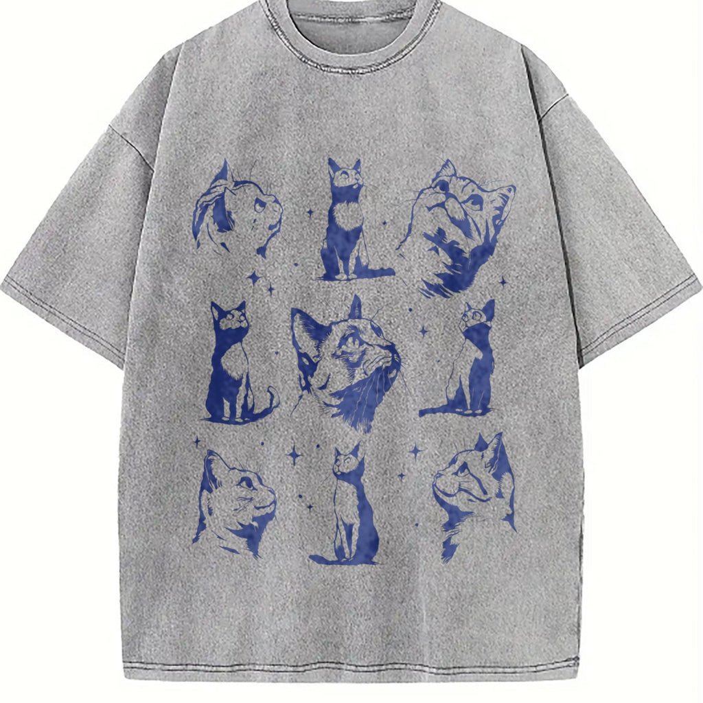 Cats Tattoo 90s Vintage Washed T-Shirt product image 5