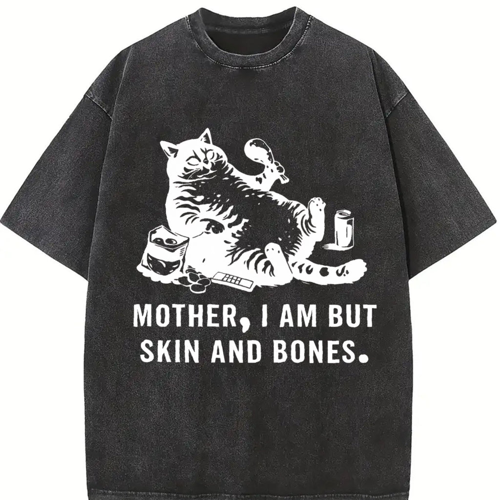 Mother I Am But Skin And Bones Cat Vintage Washed T-Shirt product image 2