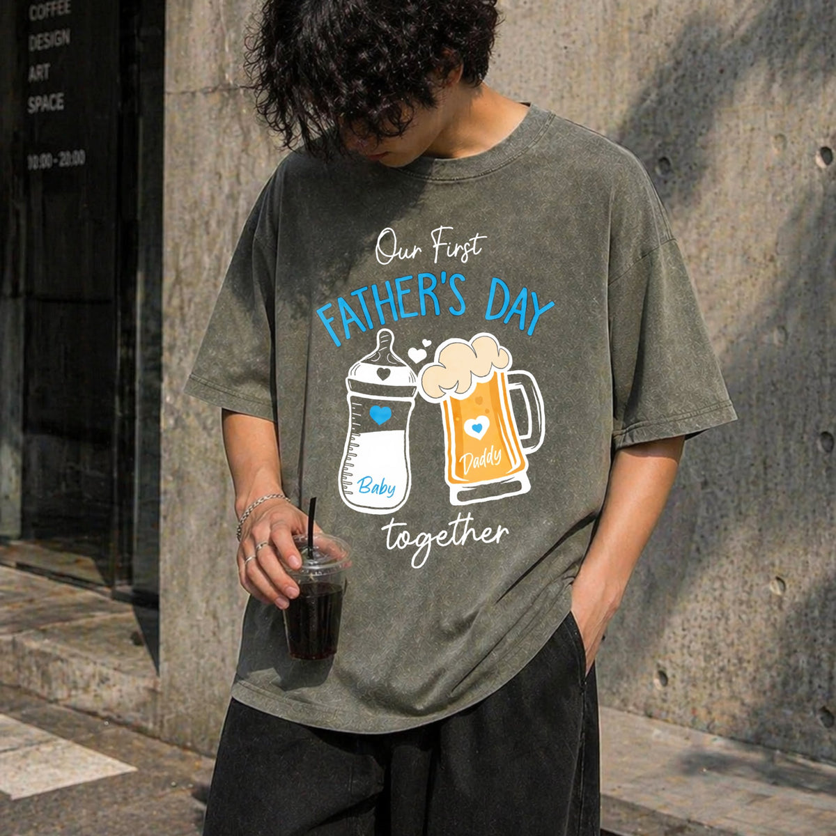 1st Fathers Day Vintage Washed T-Shirt product image 4