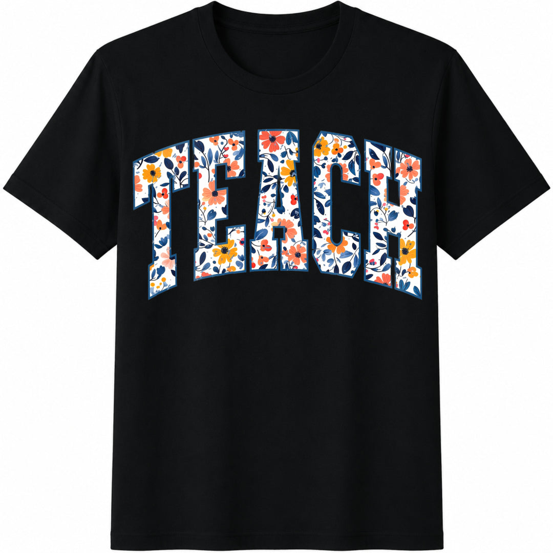 Floral Teach Cotton T-Shirt product image 1