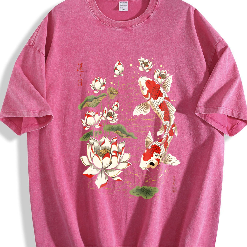 Koi Fish Lotus Floral 100 Y2K Boxy Aesthetic Summer Vintage product image 7