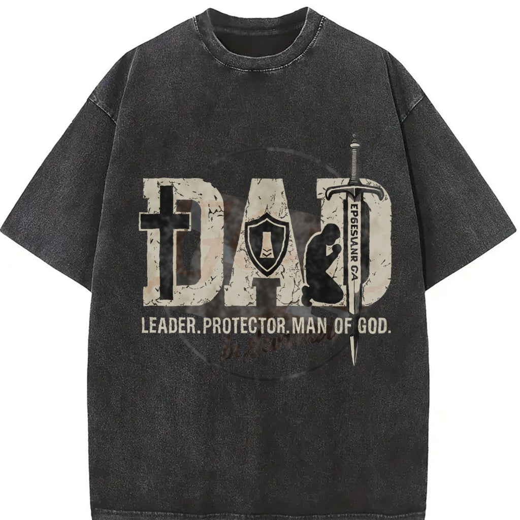 Man Of God Husband Dad Christian Father's Day Vintage product image 2