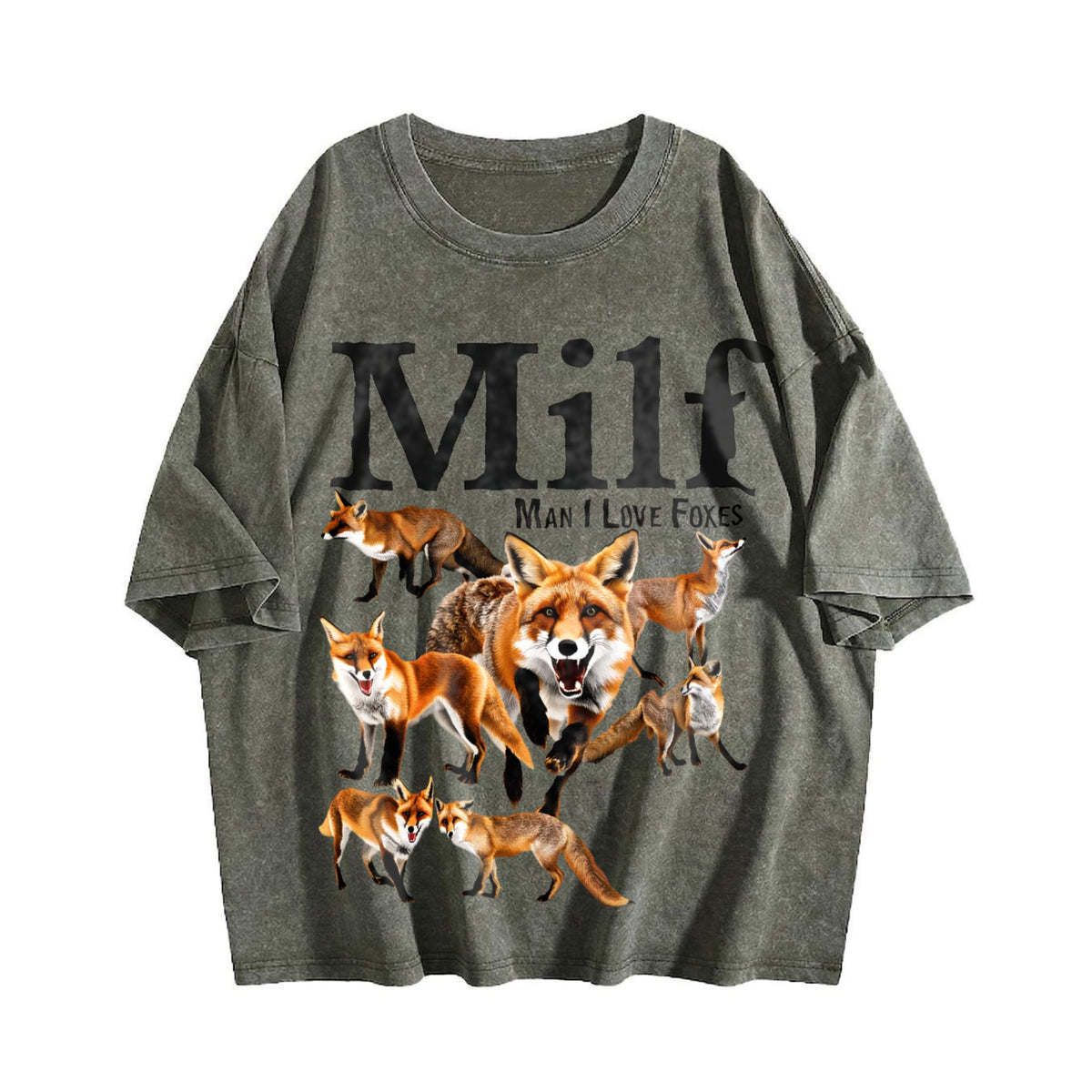 Man I Love Foxes Vintage Washed T-Shirt product image 4
