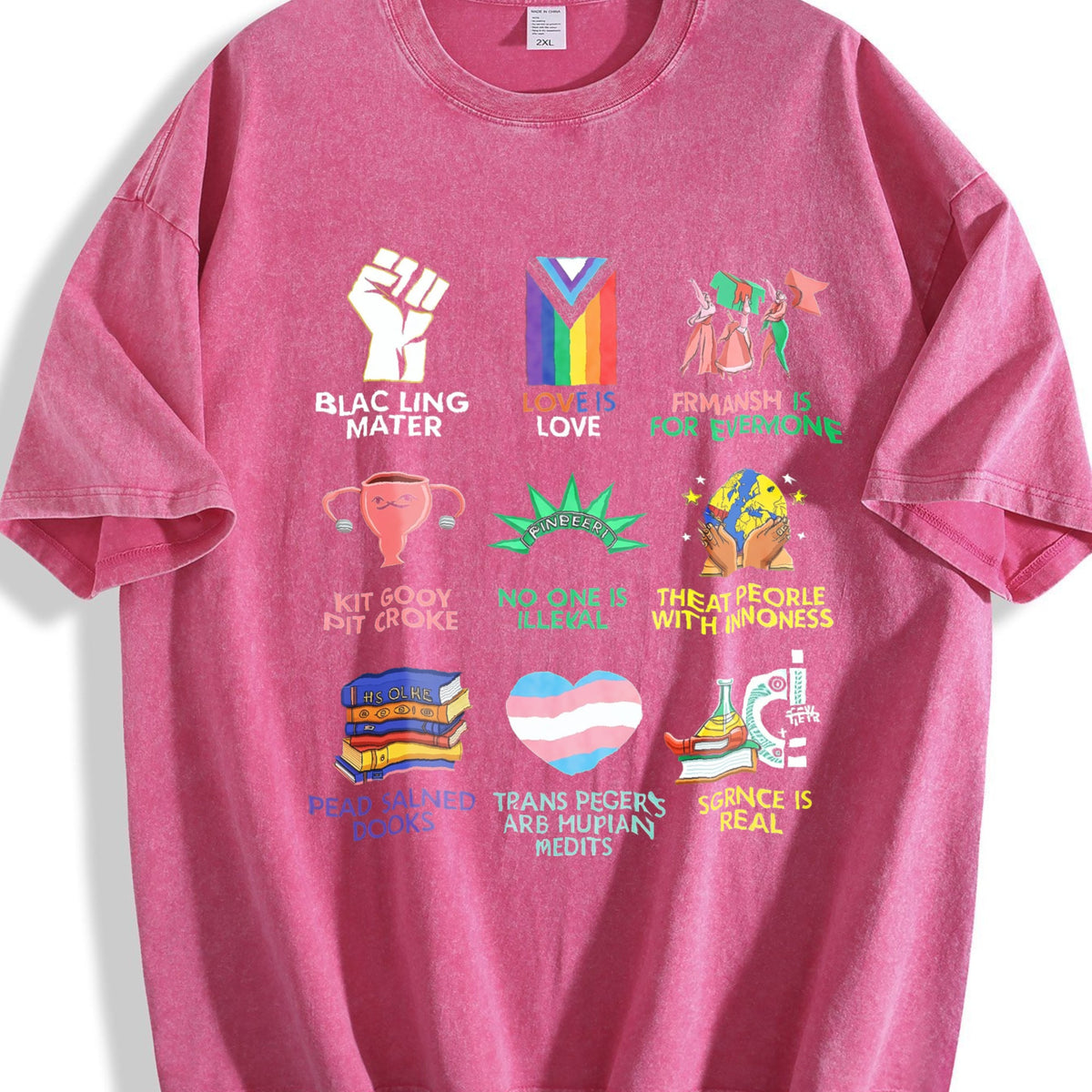 Big Fan Of Human Rights Vintage Washed T-Shirt product image 7