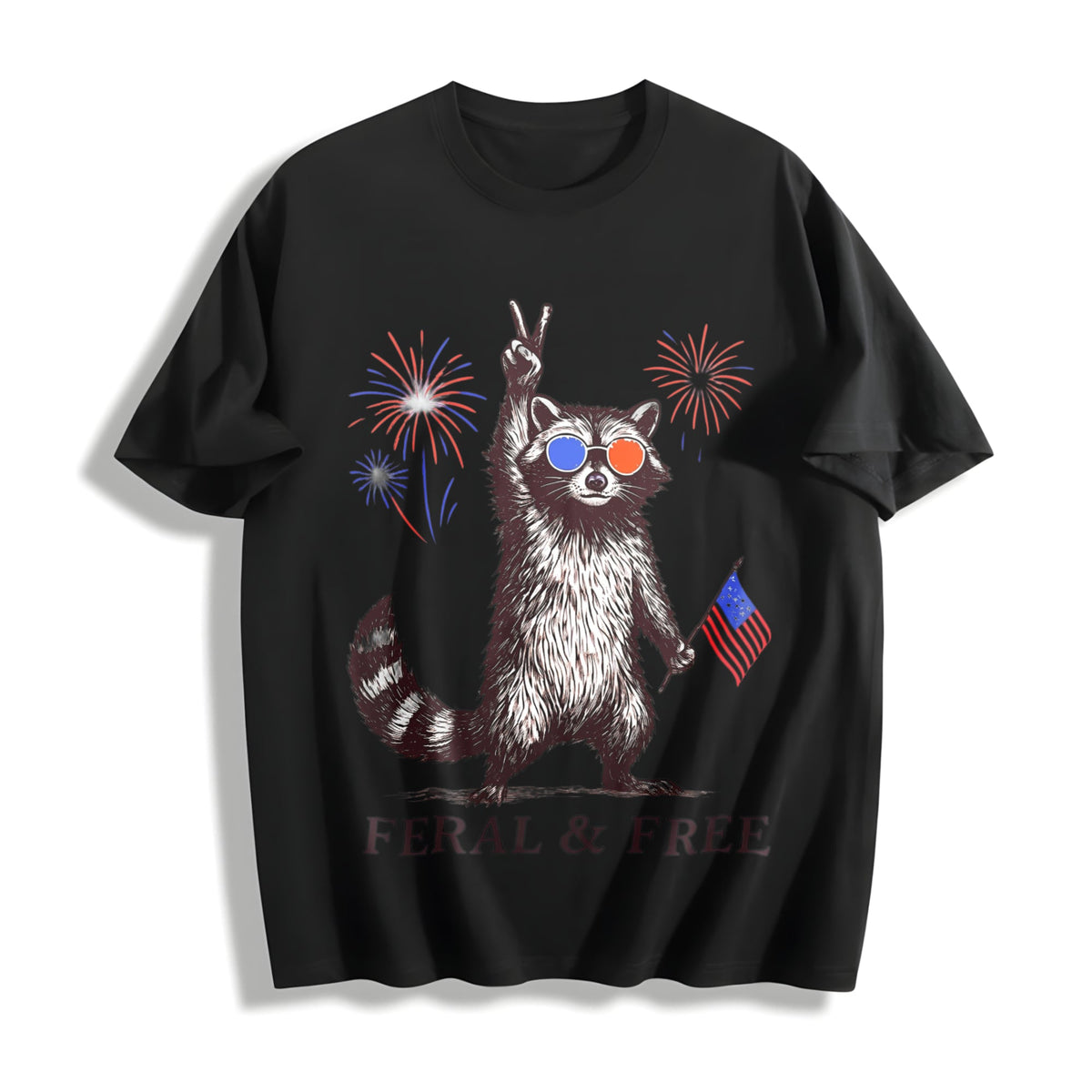 Feral But Free Raccoon Cotton T-Shirt product image 1