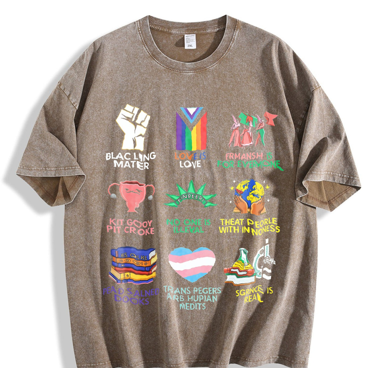 Big Fan Of Human Rights Vintage Washed T-Shirt product image 3