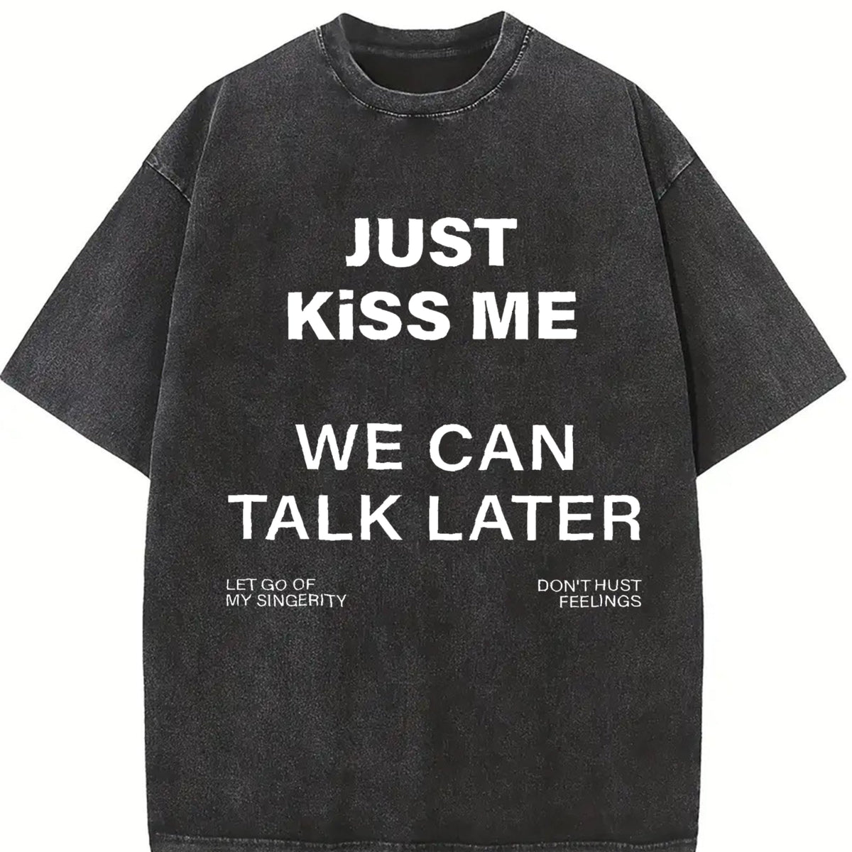 Just We Can Talk Later Slogan Vintage Washed T-Shirt product image 2