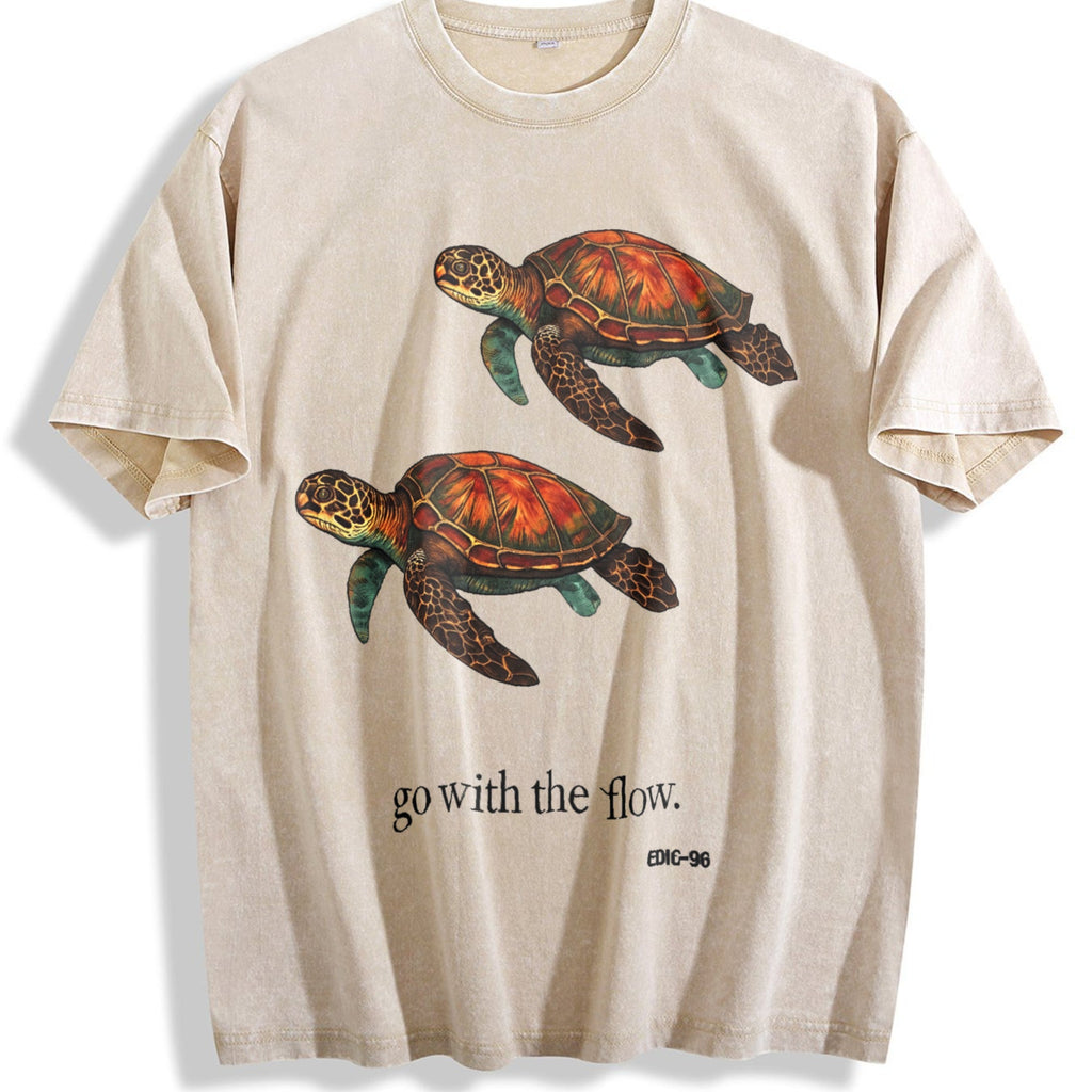 Go With The Flow Turtle Vintage Washed T-Shirt product image 1