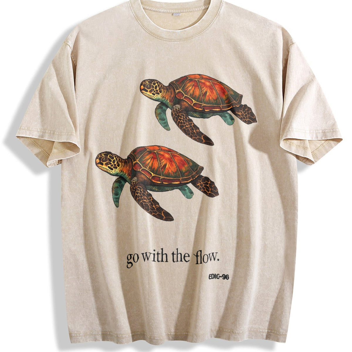 Go With The Flow Turtle Vintage Washed T-Shirt product image 1
