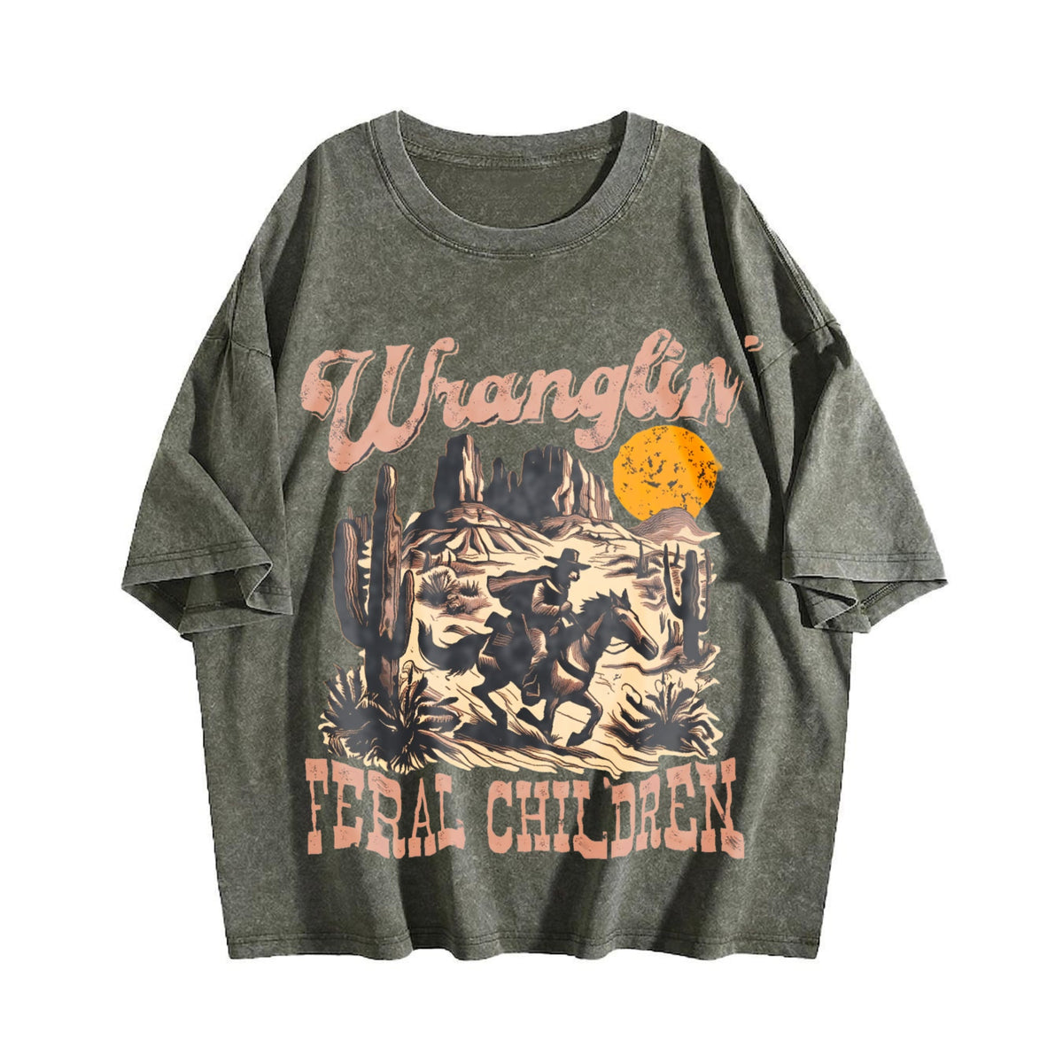 Wranglin' Feral Children Raccoon 90s Western Vintage Washed product image 4