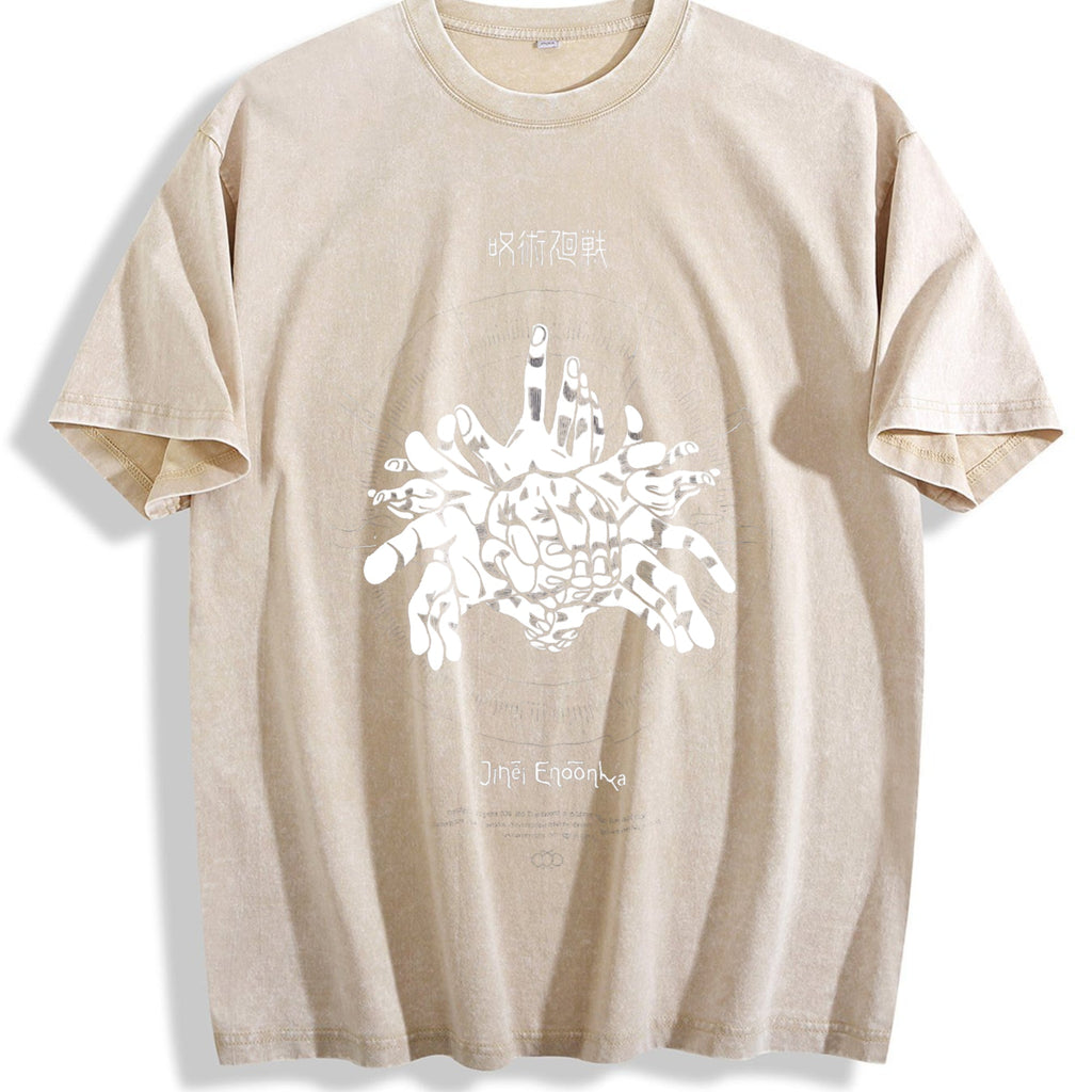 Black Jujutsu Kaisen Jinji Endonka Vintage Washed T-Shirt product image 1