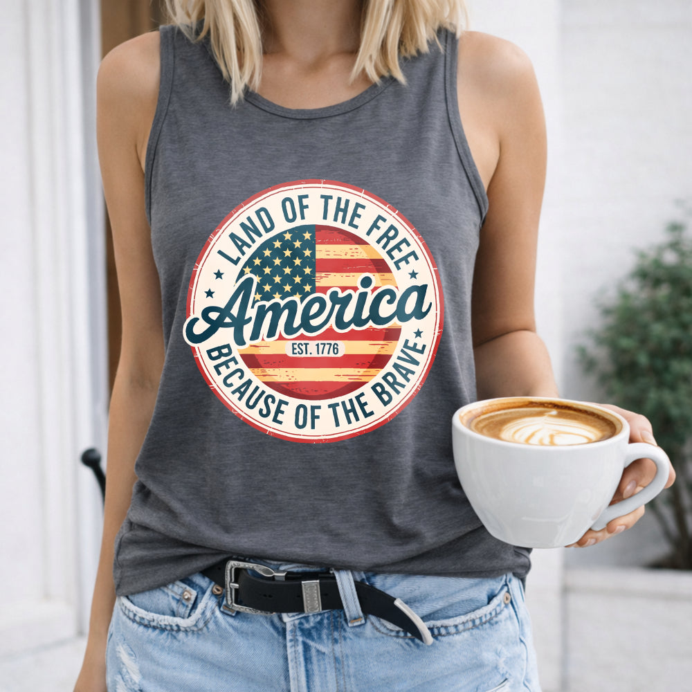 America Land Of The Free Because Of The Brave Women's Tank Top