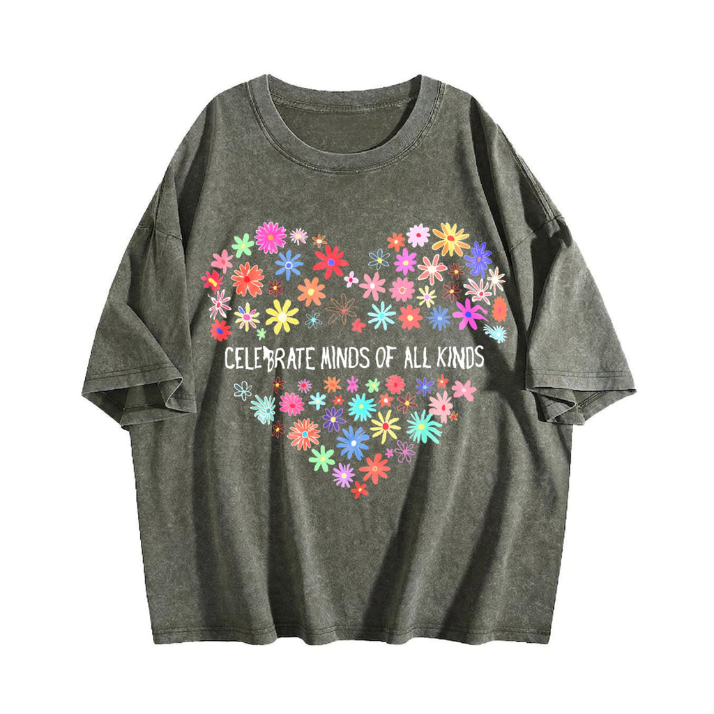 Celebrate Minds Of All Kinds Vintage Washed T-Shirt product image 4