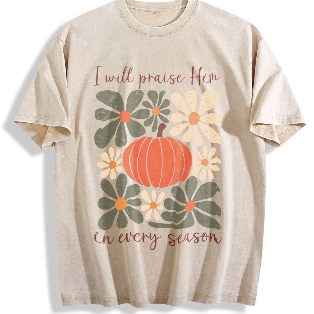 I Will Praise Him In Every Season Vintage Washed T-Shirt product image 1