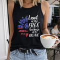 Land Of The Free Because Of The Brave Sunflower Women's Tank Top