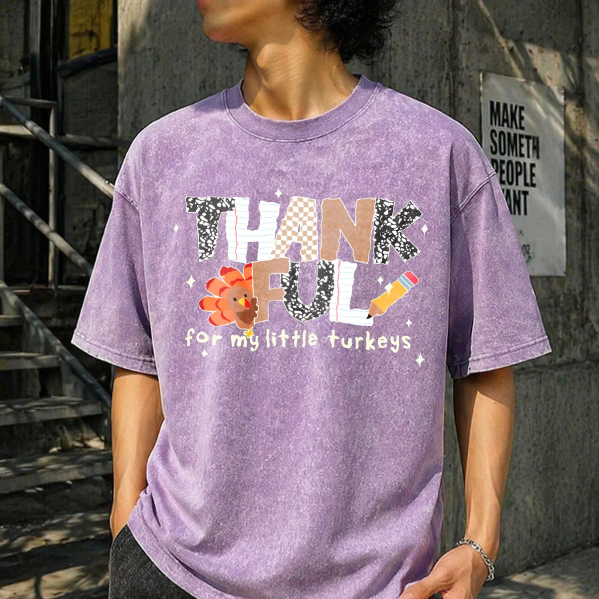 Thankful Teacher Vintage Washed T-Shirt product image 6