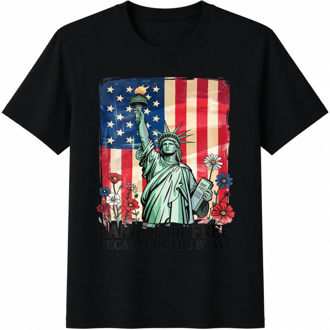 Land Of The Free Because Of Brave Cotton T-Shirt product image 1