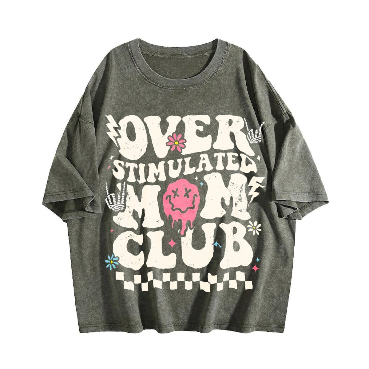 Overstimulated Mom Club Vintage Washed T-Shirt product image 4