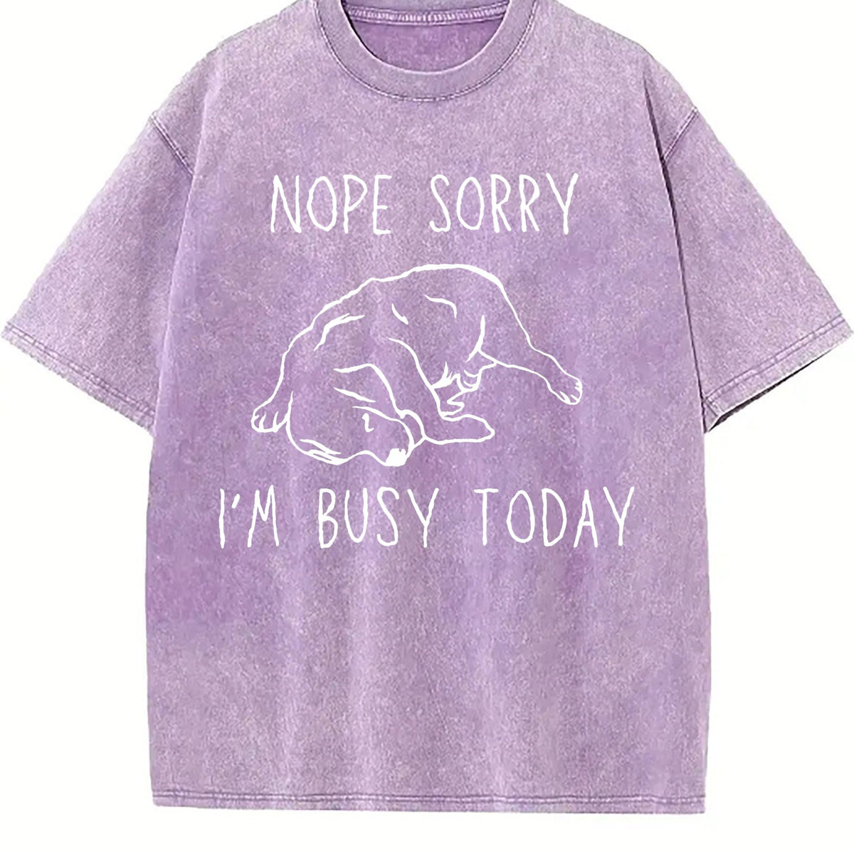 Nope Sorry Busy Today Sleeping Dog Vintage Washed T-Shirt product image 6