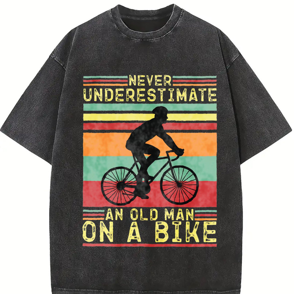 Never Underestimate An Old Man On A Bike Vintage Washed product image 2