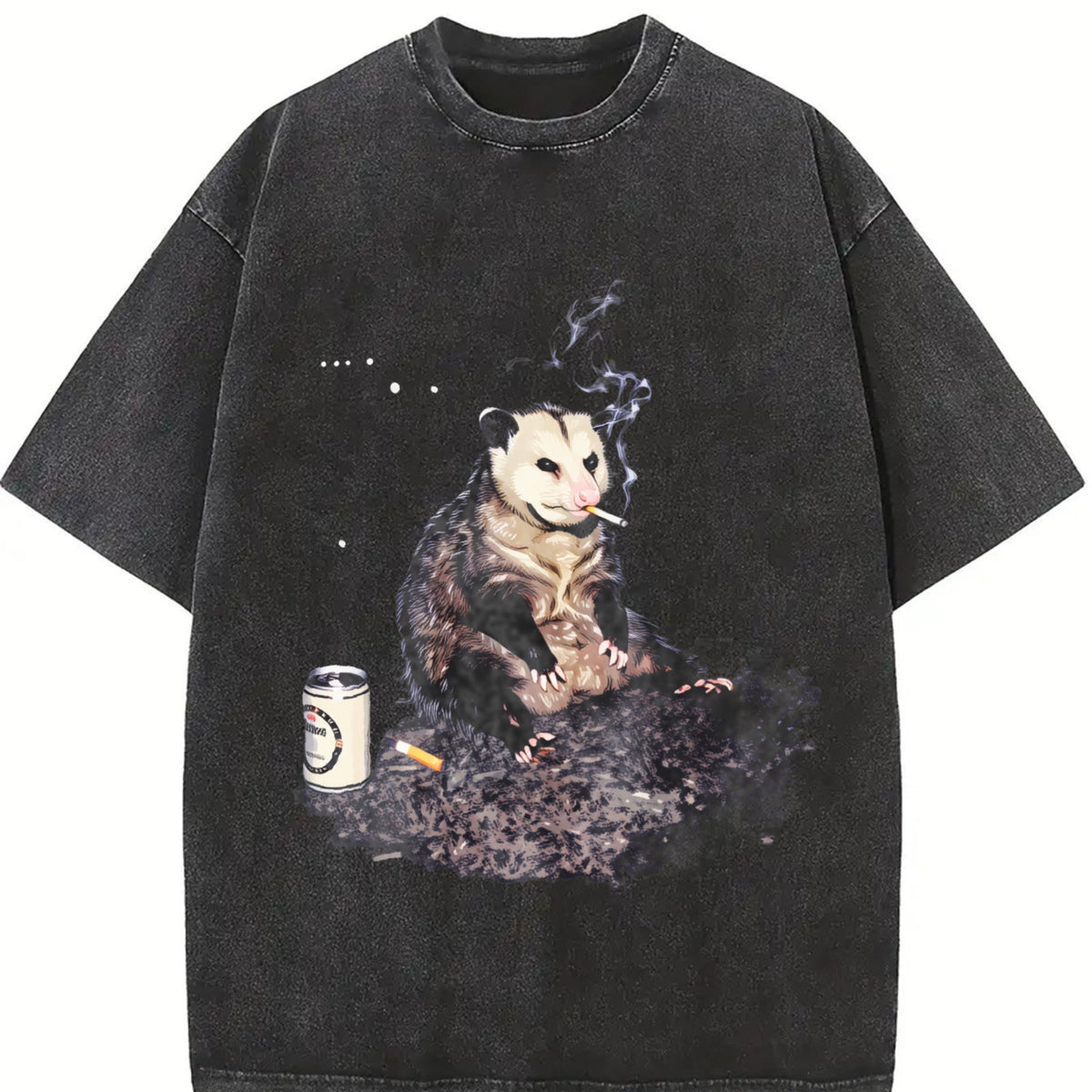 Smoking Opossum Meme Vintage Washed T-Shirt product image 2