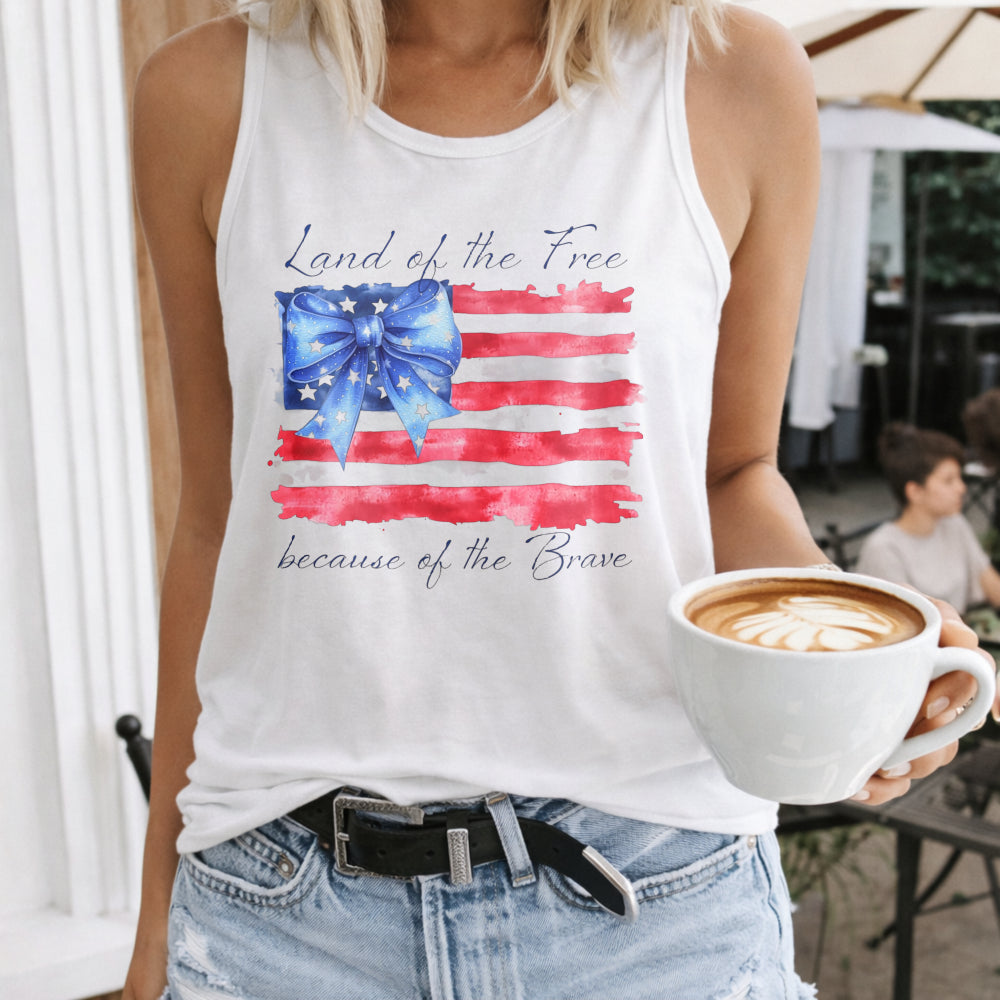 Land Of The Free Because Of The Brave Memorial Day 4th Women's Tank Top