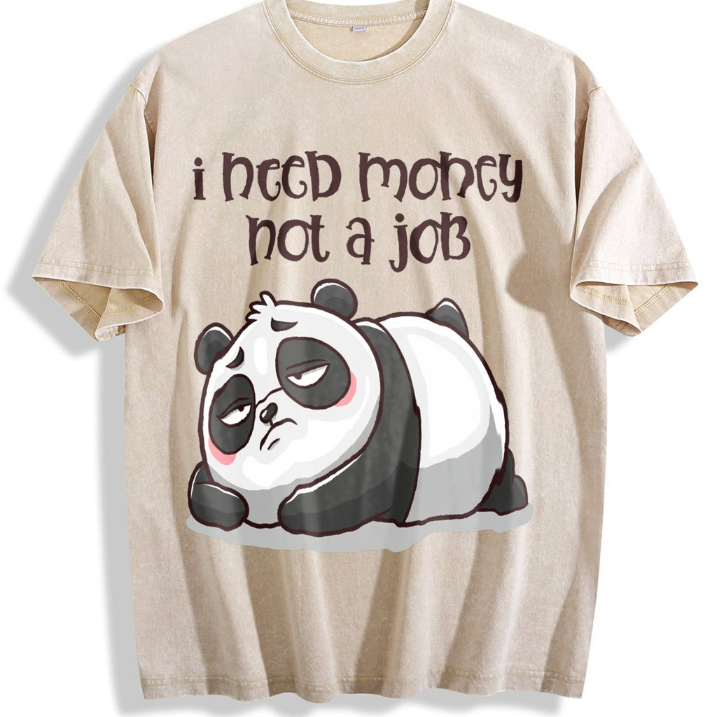 Lazy Panda I Need Money Not A Job Vintage Washed T-Shirt product image 1