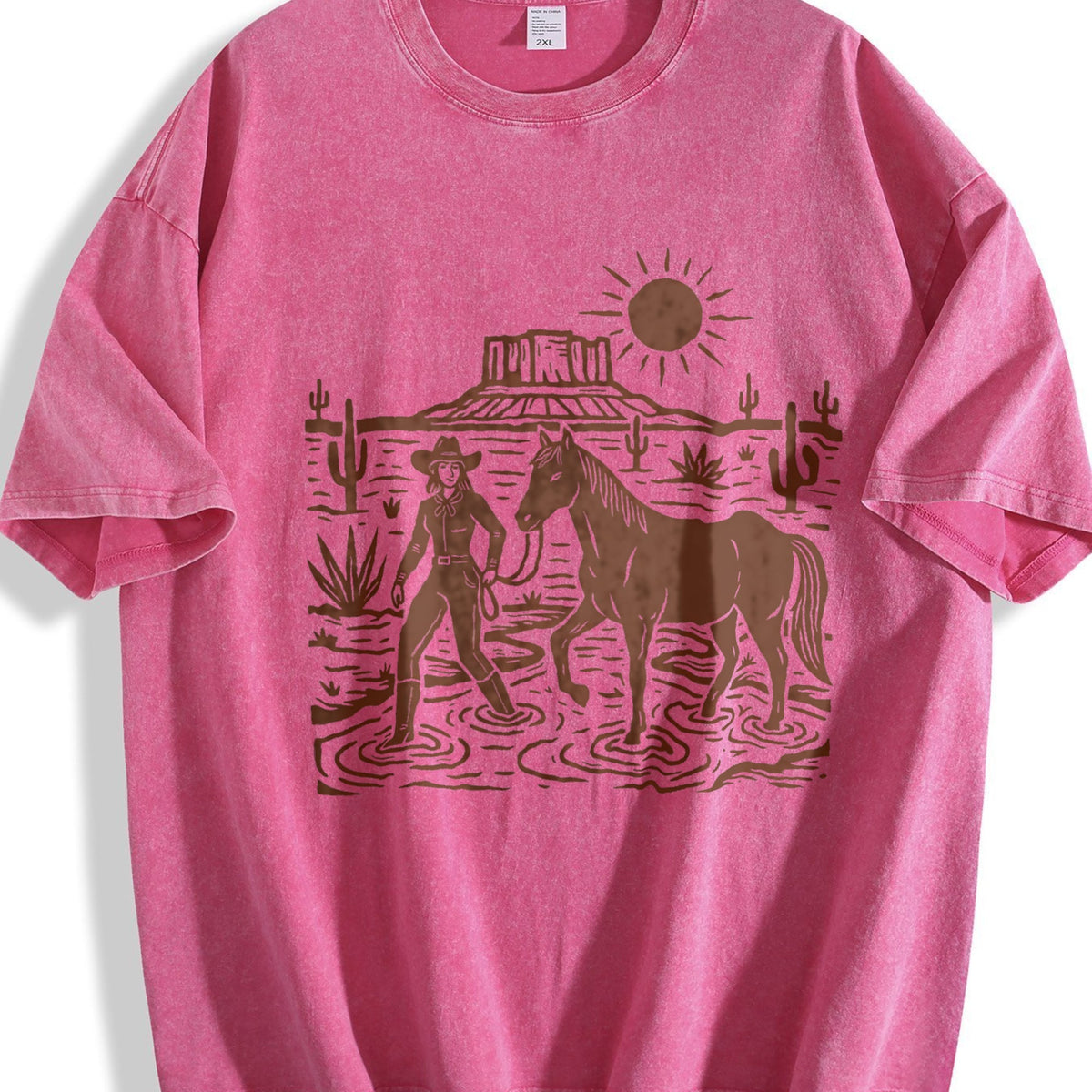 Cowgirl Desert Horse Vintage Washed T-Shirt product image 7