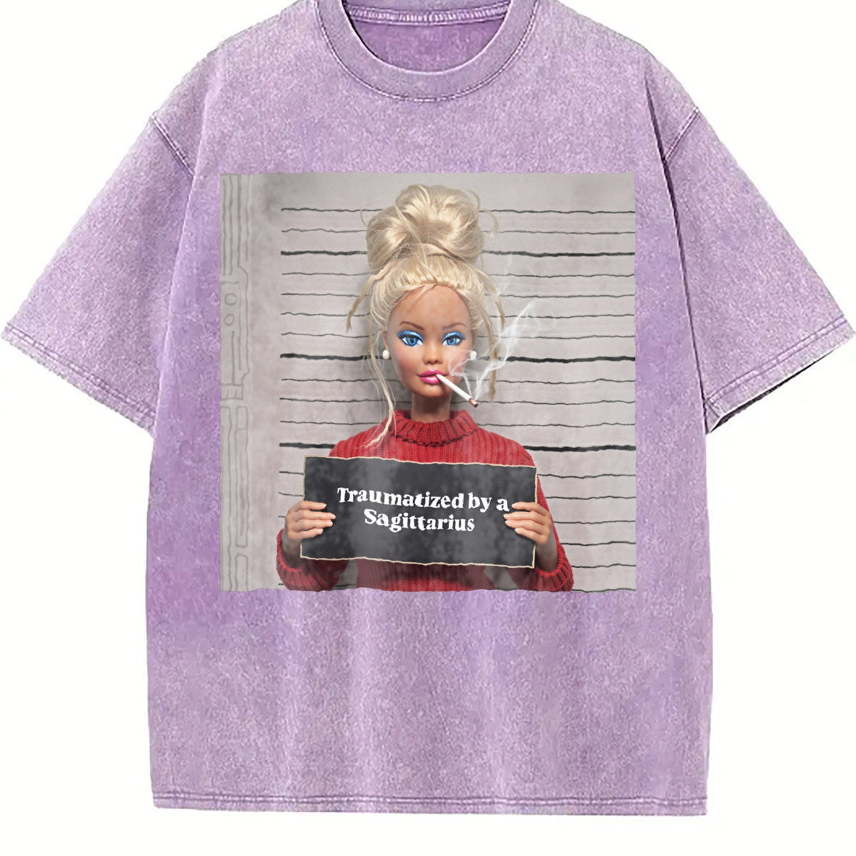 Traumatized by a Sagittarius Doll Meme Vintage Washed product image 6