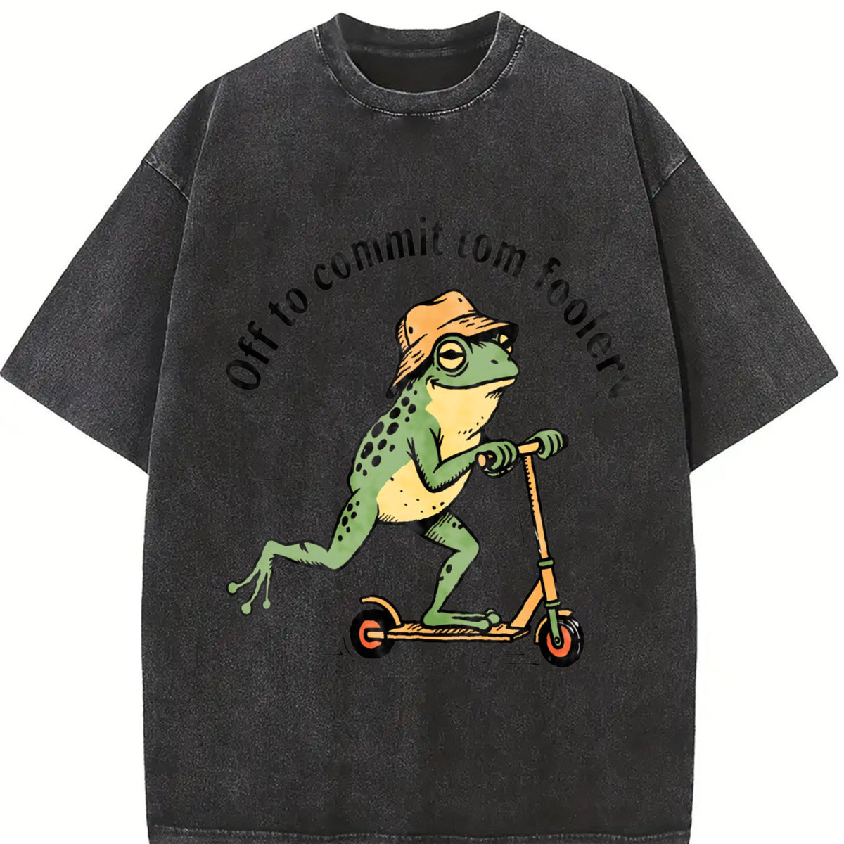 Off To Commit Tomfoolery Frog Vintage Washed T-Shirt product image 2