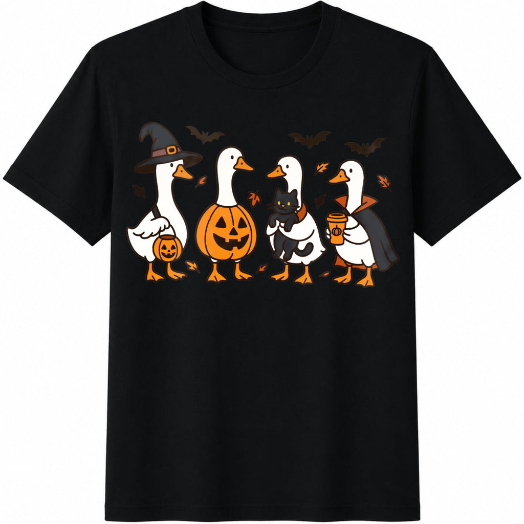 Halloween Goose Ghost Silly Fall Spooky Cotton T-Shirt product image 1