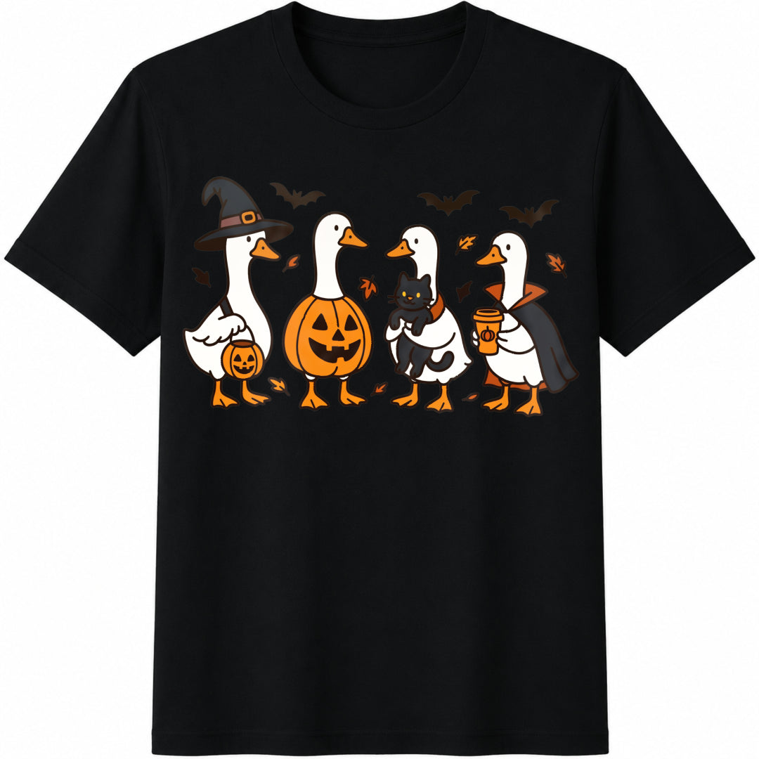 Halloween Goose Ghost Silly Fall Spooky Cotton T-Shirt product image 1