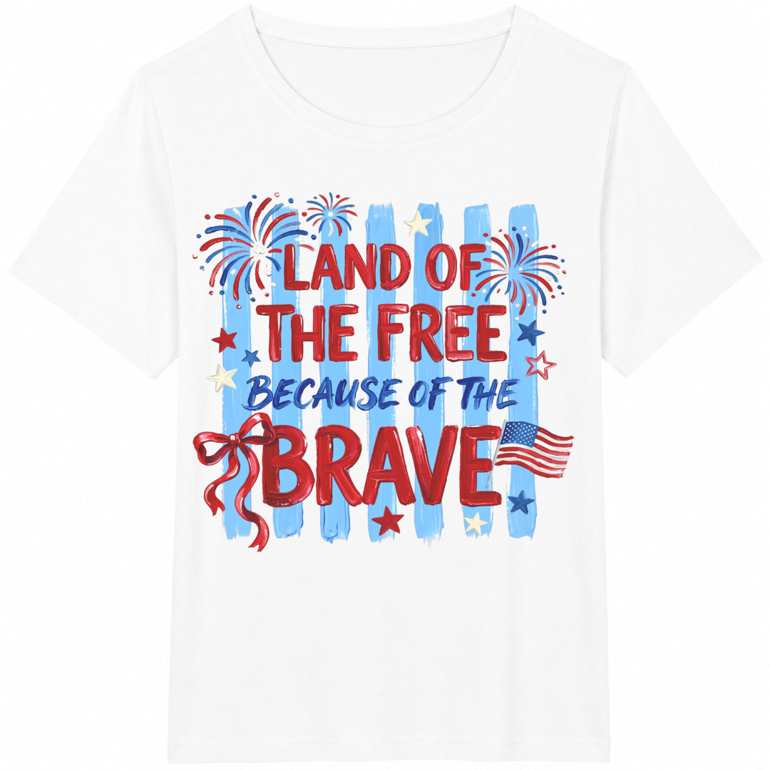 Land Of The Free Because Of Brave Cotton T-Shirt product image 2