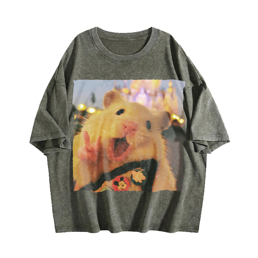 Funny Hamster Vintage Washed T-Shirt product image 4
