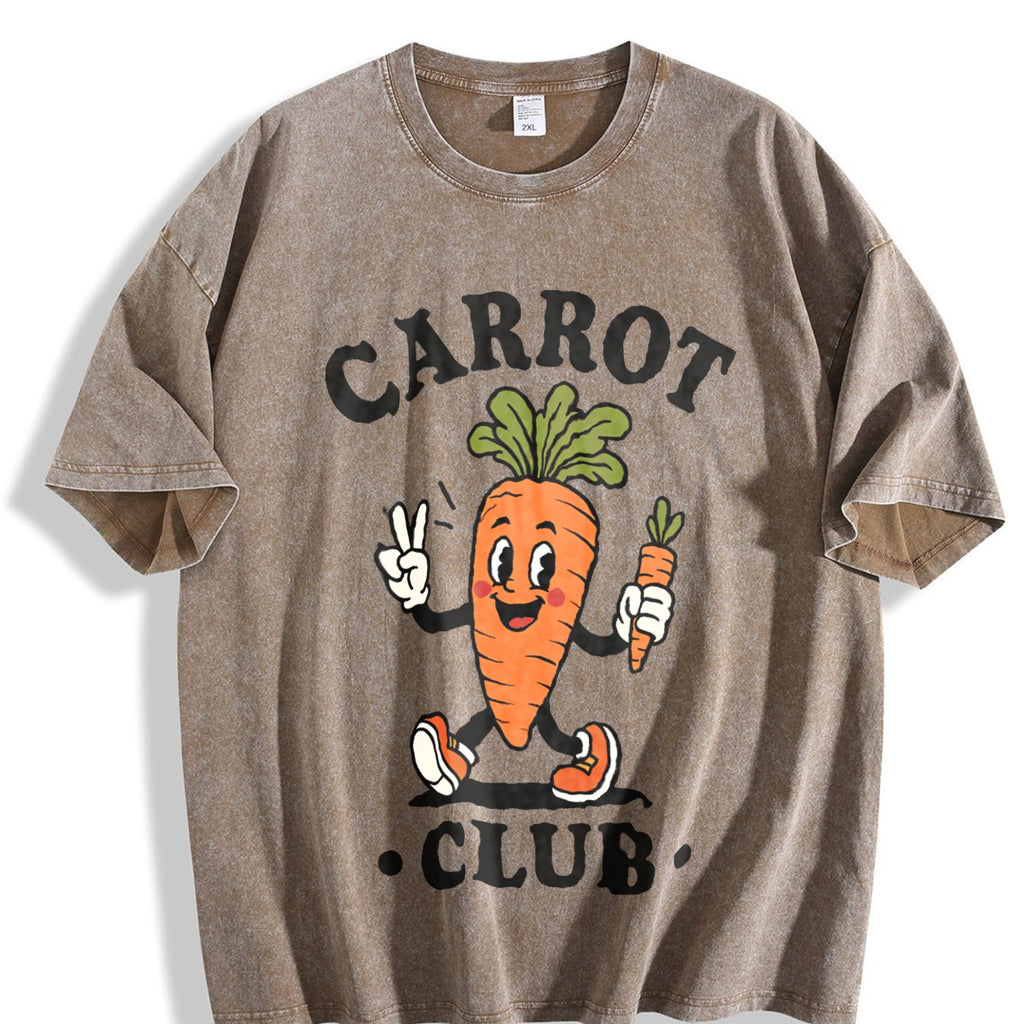 Carrot Club Funny Veggie Lover Cartoon Vintage Washed product image 3