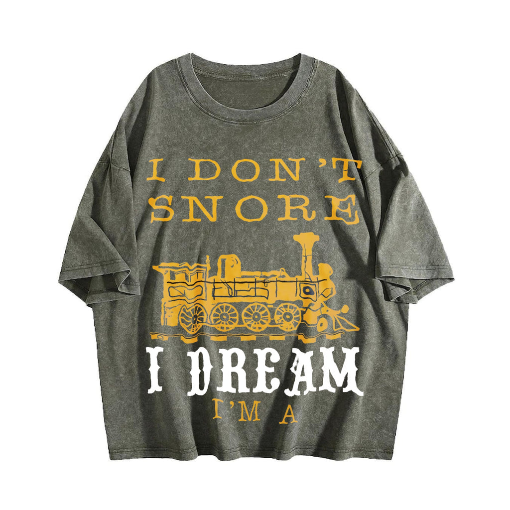 I Don't Snore I Dream I'm A Train Vintage Washed T-Shirt product image 4