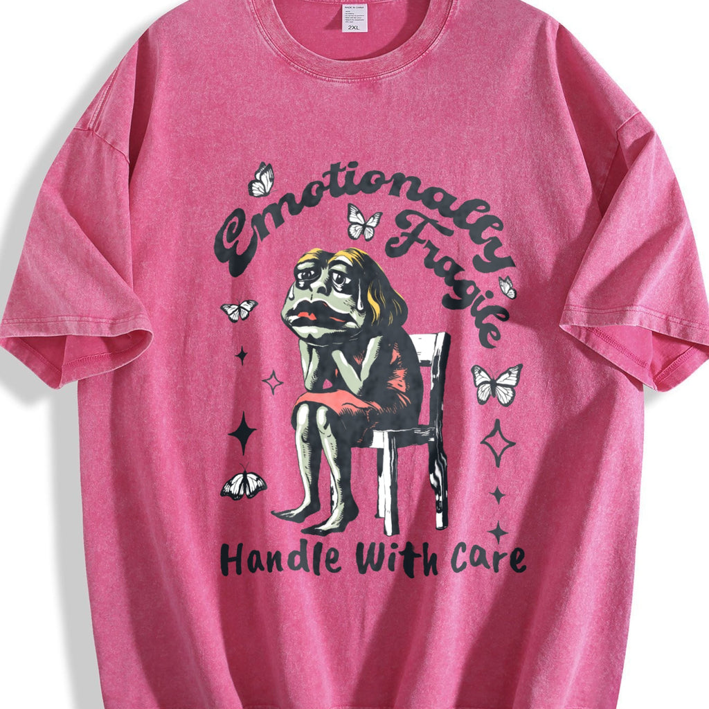 Frog Woman With Tears Emotionally Vintage Washed T-Shirt product image 7